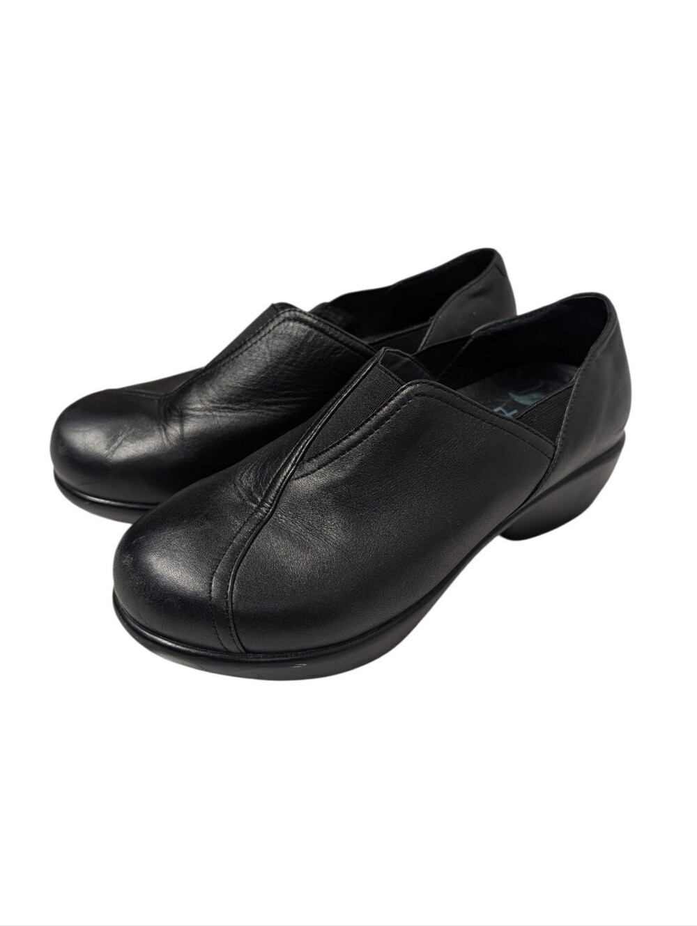 Dansko Mary Women's Black Leather Slip-On Comfort Wedge Shoes Size 6 EU 36